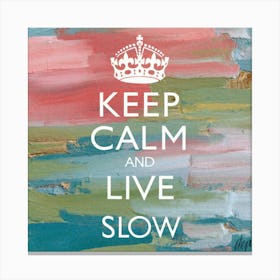 Keep Calm And Live Slow 10 Canvas Print