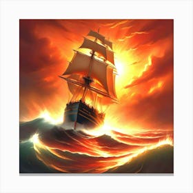 Ship In The Ocean  Canvas Print