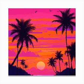 Sunset At The Beach 1 Canvas Print