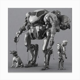 Robot And Dog Canvas Print