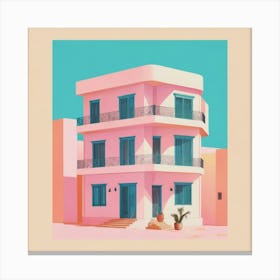 A House In Cape Town Abstract Risograph Style Art Print 2 Canvas Print