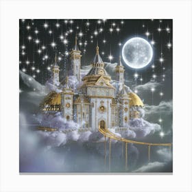 Fairytale Castle In The Clouds Canvas Print