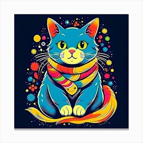 Cat In A Scarf Canvas Print