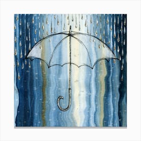 Umbrella In The Rain Canvas Print