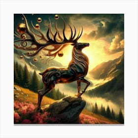 Deer In The Mountains Canvas Print