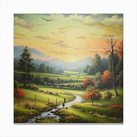 Sunset In The Valley Canvas Print