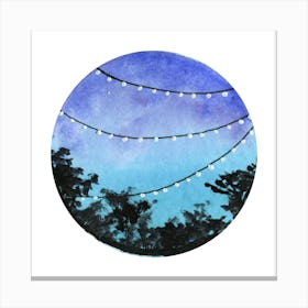 Night Sky With String Lights Canvas Print