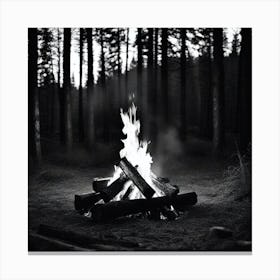 Campfire In The Woods 12 Canvas Print