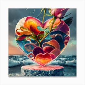 Heart Of Roses Canvas Print