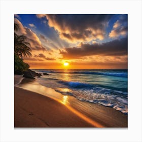 Sunset On The Beach 811 Canvas Print