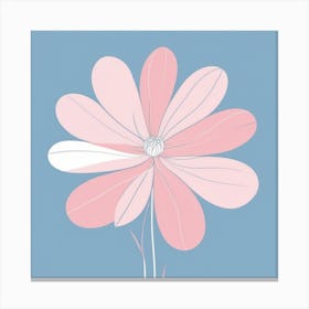 A White And Pink Flower In Minimalist Style Square Composition 618 Canvas Print