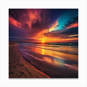 Sunset On The Beach 194 Canvas Print