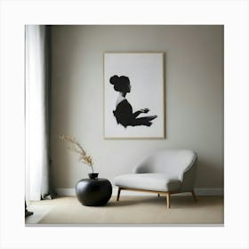 Silhouette Of A Woman 5 Canvas Print