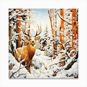 Woodlands Trail - Deer In Canada Canvas Print