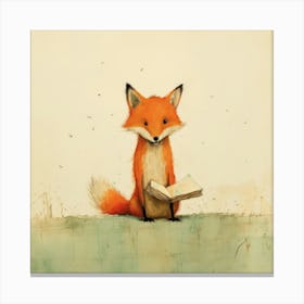 Fox Reading A Book Canvas Print