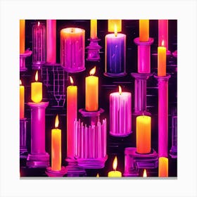 Flaming Candles Canvas Print