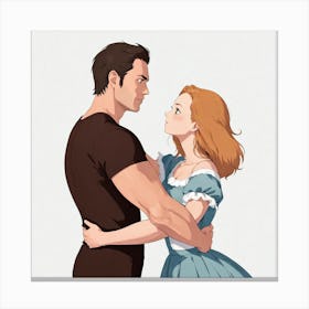 Couple Hugging Canvas Print