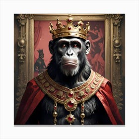 Royal Animals King Of Chimpanzees Canvas Print