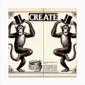 Monkeys In Top Hats 2 Canvas Print