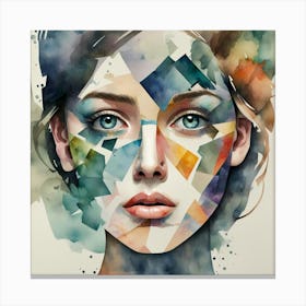 Watercolor Portrait Of A Woman Canvas Print