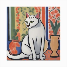 Cat In Front Of Window Canvas Print