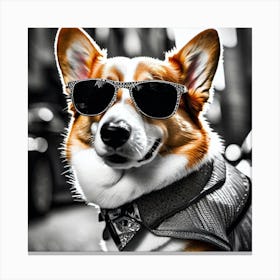 Corgi In Sunglasses 59 Canvas Print