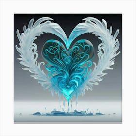 Heart silhouette in the shape of a melting ice sculpture 11 Canvas Print