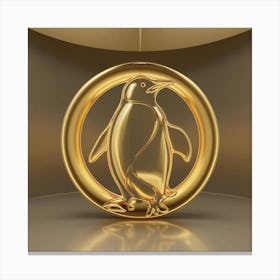 Gold Penguin Canvas Print