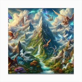 Mountainous Fantasy Landscape 3 Canvas Print