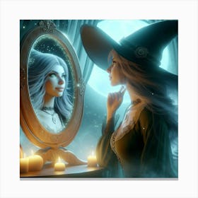 Witch In The Mirror Canvas Print