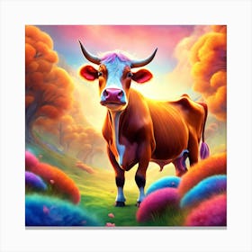 Cow In The Field 1 Canvas Print