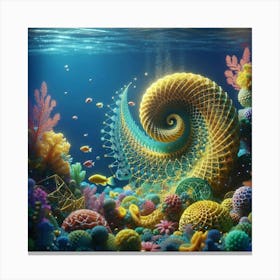 Sea Shells And Corals Canvas Print