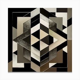 Geometric Shapes With Black And White  Canvas Print