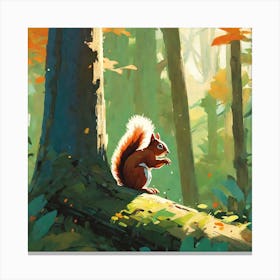 Squirrel In The Woods 8 Canvas Print