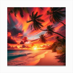 Sunset On The Beach 3 Canvas Print