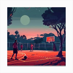 A Basketball Match Lofi Illustration 1718670951 4 Canvas Print