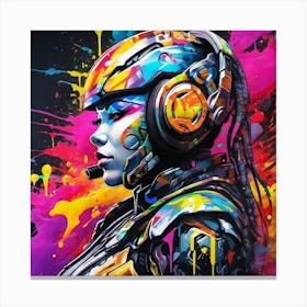 Girl With A Helmet Canvas Print