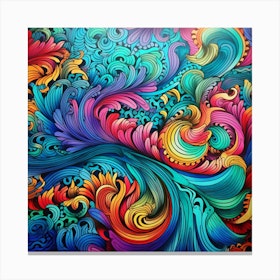 Abstract Psychedelic Abstract Painting Canvas Print