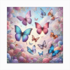 Butterflies In The Sky Canvas Print