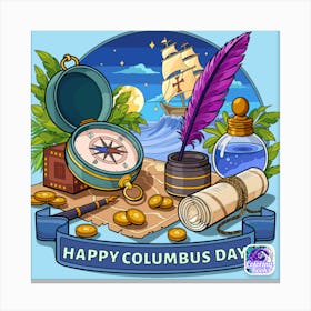 Happy Columbus Day Canvas Print