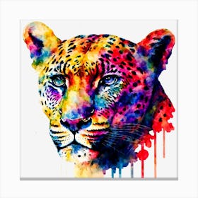 Leopard Watercolor Painting Canvas Print