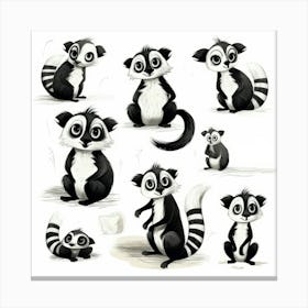 Raccoons Canvas Print