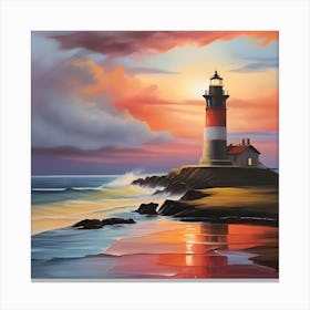 Sunset Lighthouse 1 Canvas Print