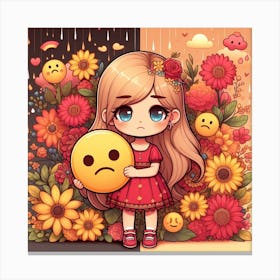 Emoji Girl 5 Canvas Print