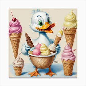 Ice Cream Duck 2 Canvas Print