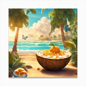 Bowl Of Cereal On The Beach Canvas Print