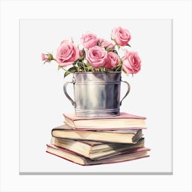 Roses In A Bucket 8 Canvas Print