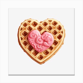 Waffle With Heart Canvas Print