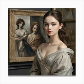 Portrait Of A Young Woman Art print paintings Canvas Print