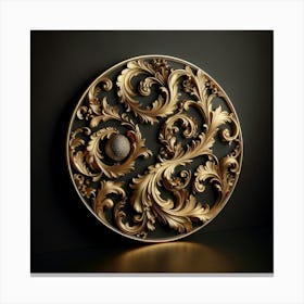 Gold Ornate Wall Art Canvas Print